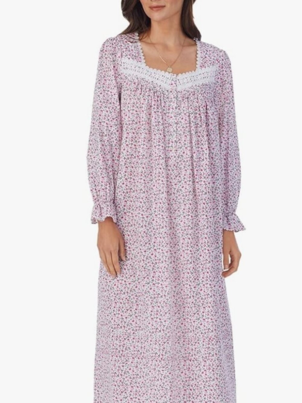 Eileen West Long Sleeve Sleepwear Gown Floral print Pink Multi size small